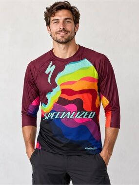 Specialized Enduro Comp 3/4 Mountain Bike Jersey Colorblock Size S